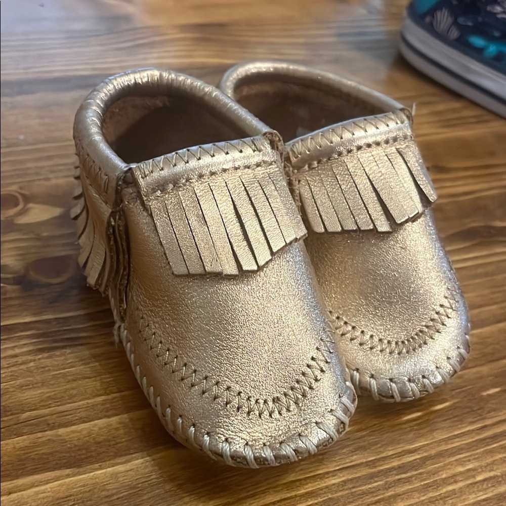 Gold Baby Moccasins